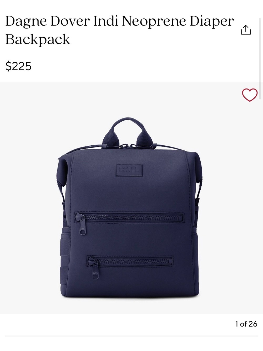 Dagne Dover Indi Neoprene Backpack — Navy Blue